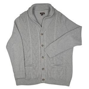 Tasso Elba cotton cable knit, basket weave, ribbed Sweater Blazer w  pockets. XL